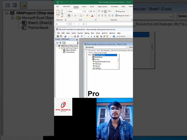 AutoFit Columns Automatically in Excel Using VBA | Excel VBA Trick #Shorts