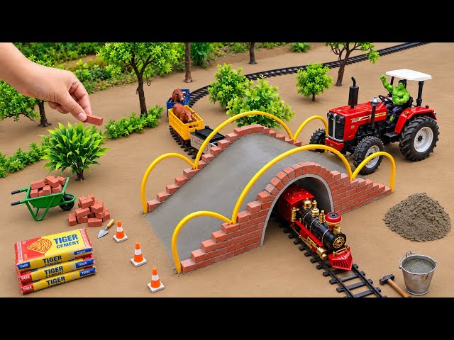 Diy Mini Tractor build Concrete Bridge | Using Bricks & Cement | Science project @Miminidiytractor 