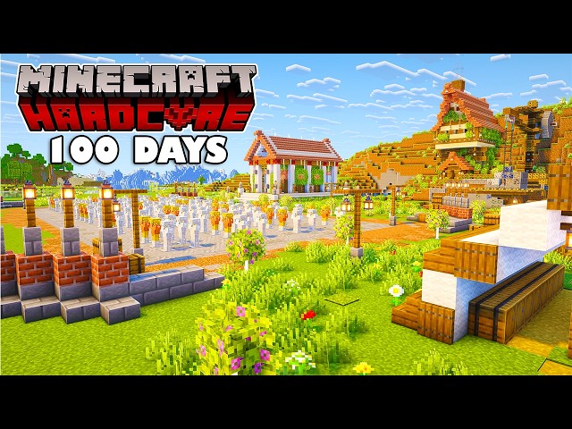 100 Days Building a Starter Camp in My Forever World in Minecraft Hardcore