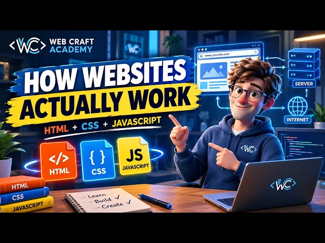 How Websites Actually Work | HTML, CSS & JavaScript Explained#HTML#CSS#javascript#WebCraftAcademy