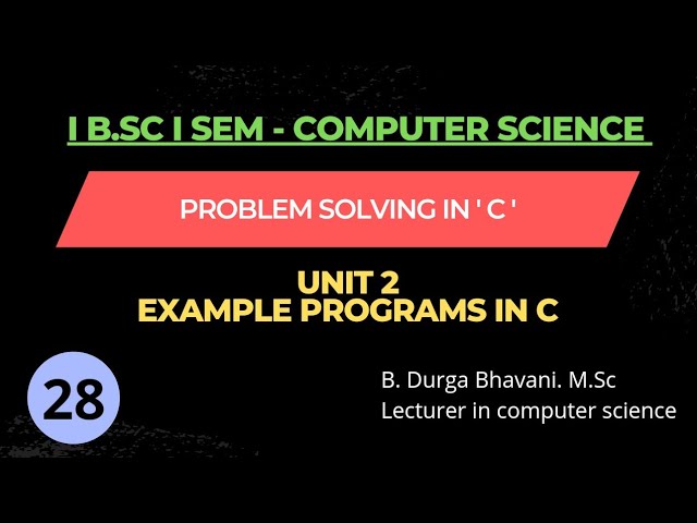 Example Programs in C
