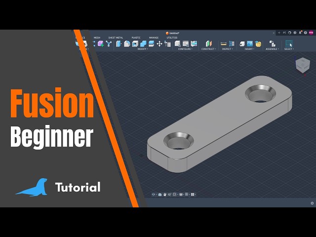 Fusion 360 Flat Bracket | Sketch, Extrude & Chamfer | Tutorial