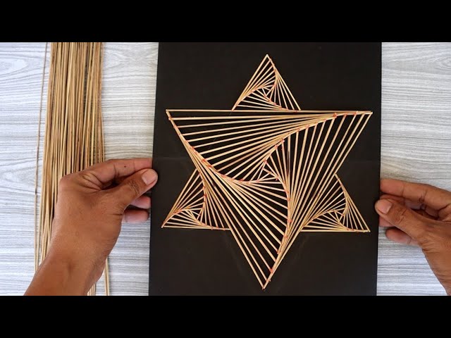 3D WALL DECOR OUT OF COCONUT LEAVES | Star Wall Art Made of Coconut Leaves Stick | Tatzkreen Art