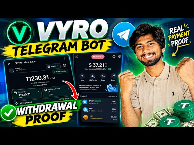 VYRO Telegram Mining Bot | Withdrawal Proof | Mine VYRO & Get Ton