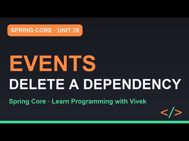 Spring Framework Core: The Event Publisher: Delete a Dependency | Unit 25