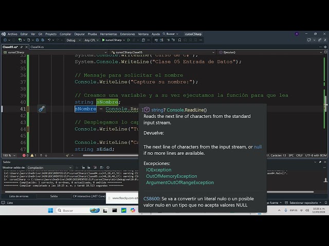 C# Course Class 05 Data Input | Free Programming School