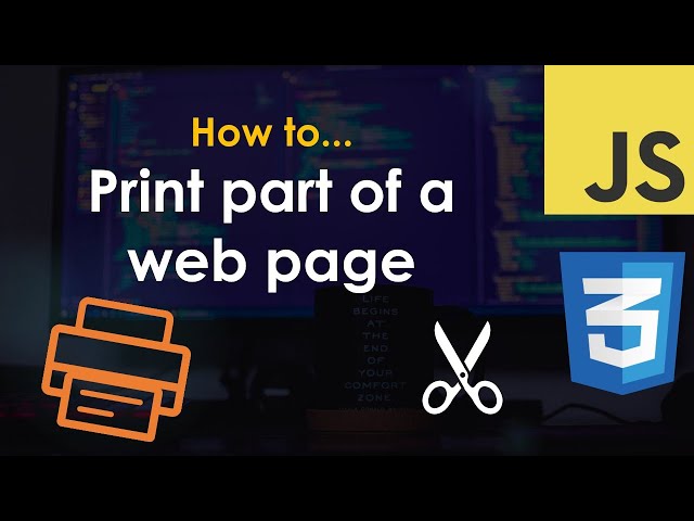 Print part of a web page only with CSS and JavaScript