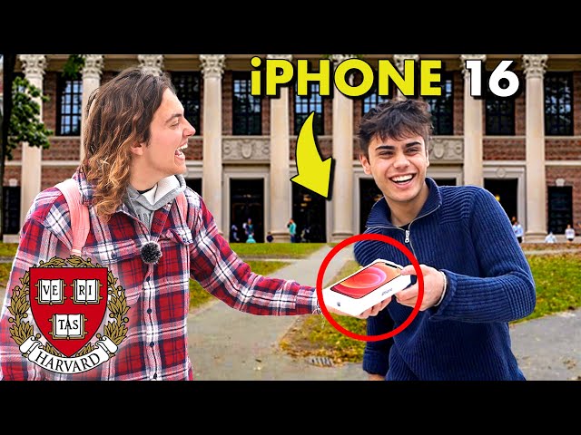 Giving Harvard Students An iPhone 16 If They Answer THIS Question