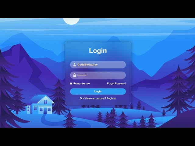 Glassmorphism Login Form Using HTML CSS | Blur Effect UI Design Tutorial