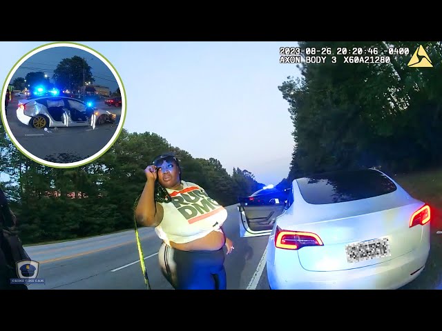 Drunk 300 Pound Woman Flees Police With 8 Kids In Tesla