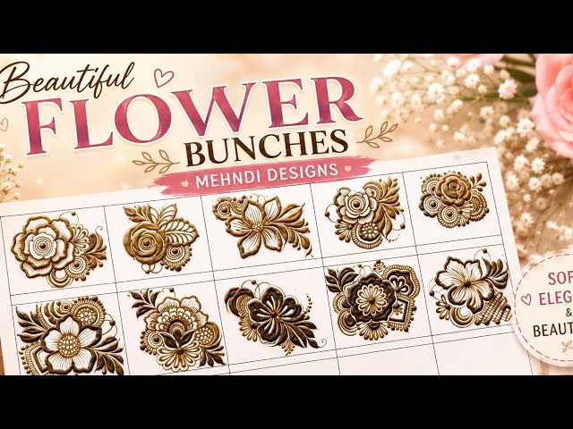 DAY-19 Beautiful Flower Bunches|| mehndi class 