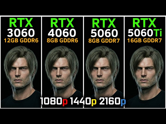 RTX 3060 vs RTX 4060 vs RTX 5060 vs RTX 5060 Ti | DLSS 4 FG / MFG 6X | 15 Games | 1080p, 1440p, 4K