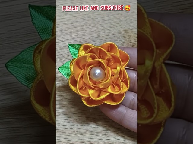 Amazing and Super Easy satin  Ribbon Flower Making-How to Make Ribbon Flowers #shorts #easy #diy