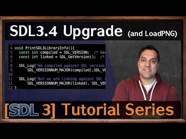 SDL 3.4 setup - LoadPNG and preparing for shader programming [SDL3 Episode 26]