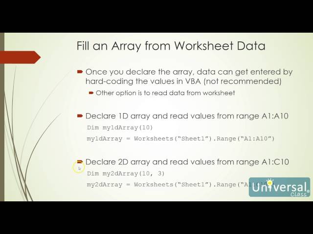 Lesson 9: Arrays, Class Modules, Trapping Events, Objects and Collection - VBA Course