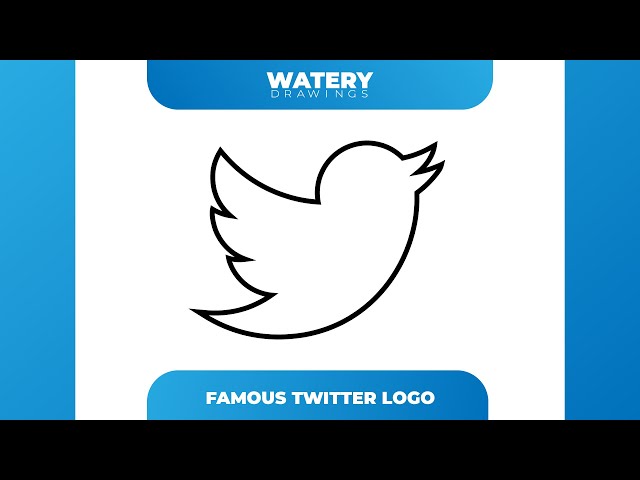 How to draw Famous Twitter Logo | Step By Step Guide | Watery Drawings