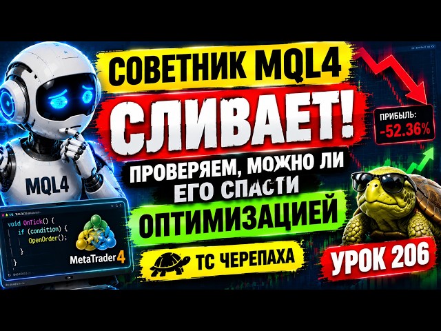 Советник MQL4 Сливает! Проверяем, Можно ли Его Спасти Оптимизацией  Урок 206 тс черепаха