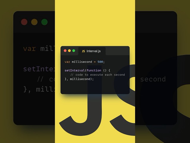 Beginner JS Tutorial Run Code Every Second setinterval Function #javascript #shorts