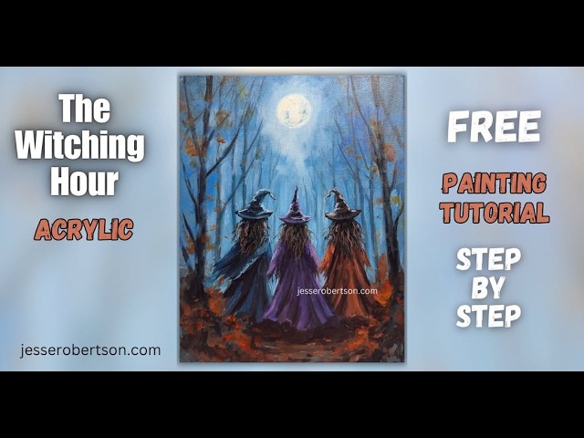 FREE Acrylic Painting Tutorial | The Witching Hour