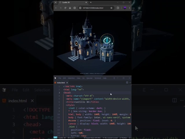 Coding + creativity = pure magic 🏰💻✨ #WebDesign#Coding #CreativeCoding#3DArt#CodeLife #creativecoder