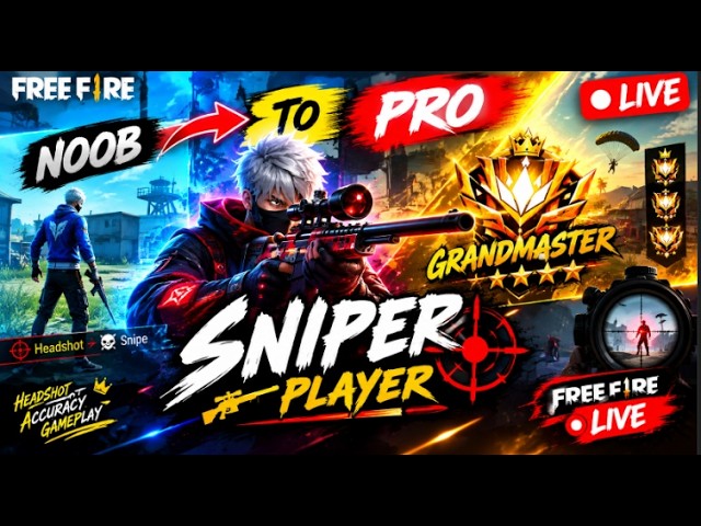 🔥 FREE FIRE LIVE 🔥 KING OF SNIPER 👑 GRANDMASTER #freefire #live #trending #shortslive