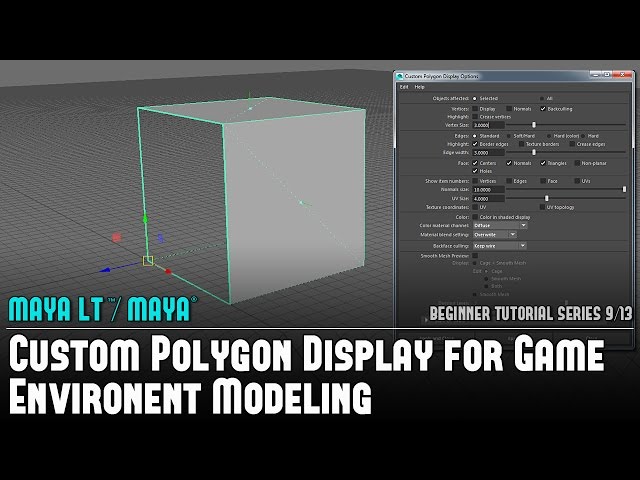 Maya Beginner Tutorial 9/13: Custom Polygon Display for Game Environment Modeling