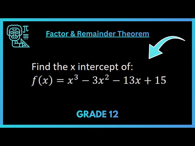 1) X-Intercept of Cubic Fucntion | Grade 12
