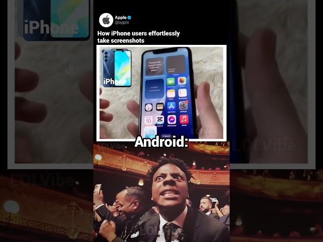Apple vs Android Screenshot Rivalry Meme! 💀 #Apple #Android #Meme