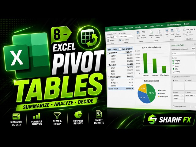 How to Use Pivot Tables in Excel | Complete Beginner Tutorial (2026)