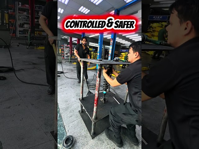 This Tool Makes Spring Removal Safer #Mechanic #CarRepair #Suspension #Automotive #shorts