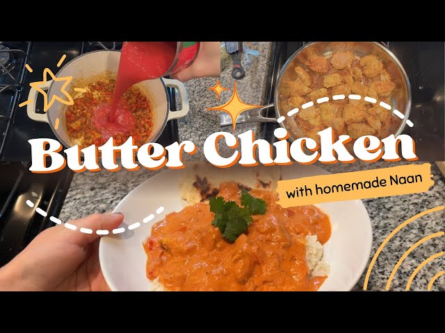 Relax with me while I cook  |  butter chicken over rice with homemade naan bread 