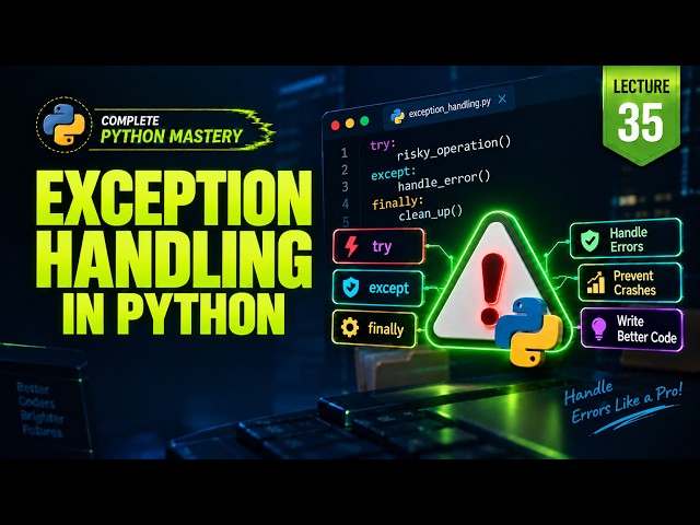 Exception Handling in Python 🐍 | try, except, else, finally & raise | Complete Python Mastery