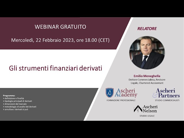 Webinar: Gli strumenti finanziari derivati