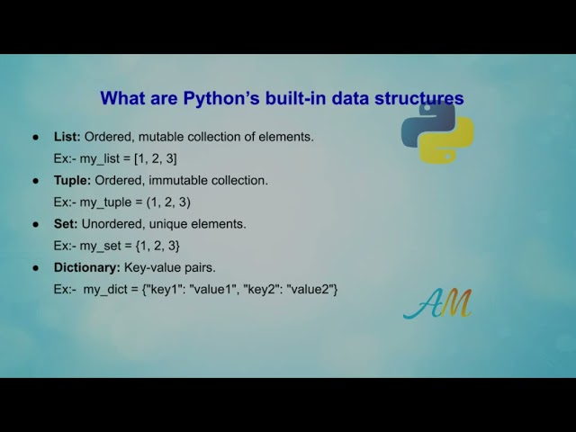 Python Data Structures |What is List, Tuple,Set,Dictionary| #ListVsTuple|#Python#interviewquestions