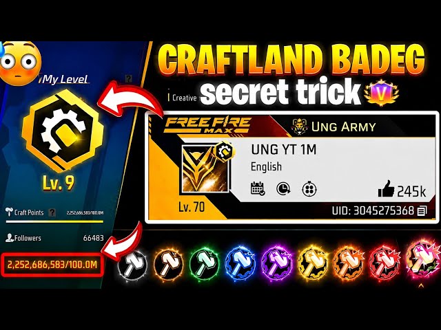 🏆 How To Get Craftland Badge in Free Fire MAX? 🔥 Complete Guide (2026) ⭐