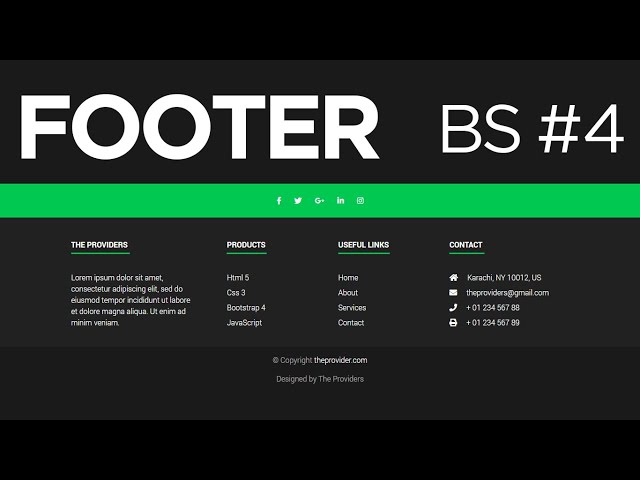 How to Create Responsive Footer using HTML & Bootstrap 4 | Professional Footer Design