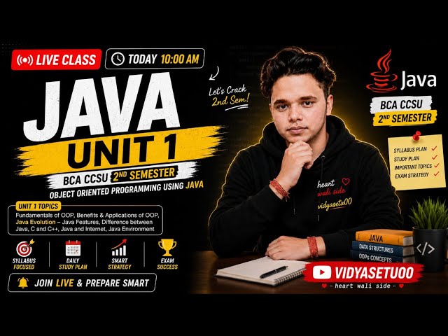 Java Unit 1 Complete Live Class 🔥 | BCA CCSU 2nd Semester | OOP + Java Evolution