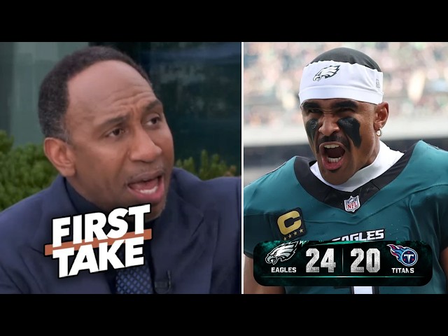 FIRST TAKE | Jalen Hurts proves his doubters WRONG again! - Stephen A. on Eagles' win over Titans