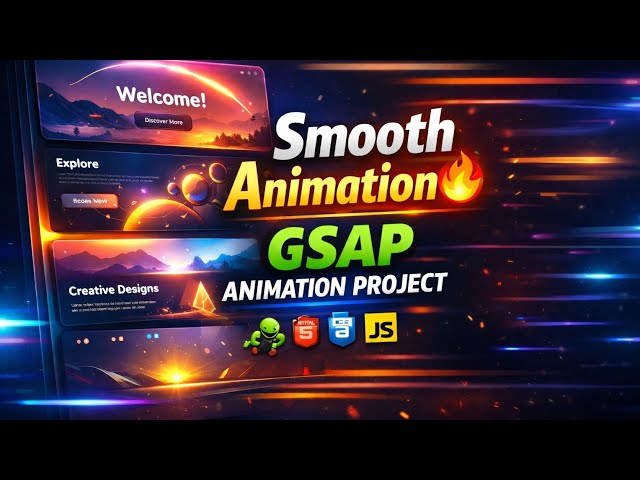🔥 Amazing GSAP Animation Project | HTML CSS JS | Smooth UI Animation