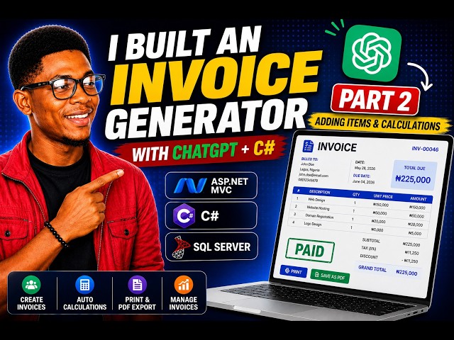 Build an Invoice Generator with ChatGPT & C#  ASP NET MVC Full Project – Part 2
