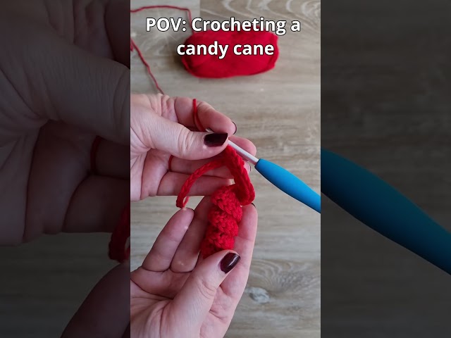 POV: making a candy cane #crochetpatterns
