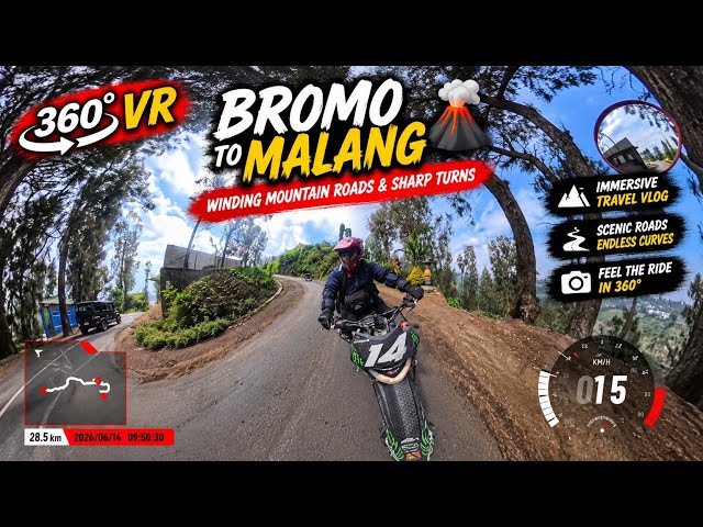 [42] 360° VR Bromo Journey 2026 | Bromo to Malang 🌋🏍️ | Winding Mountain Roads & Sharp Turns