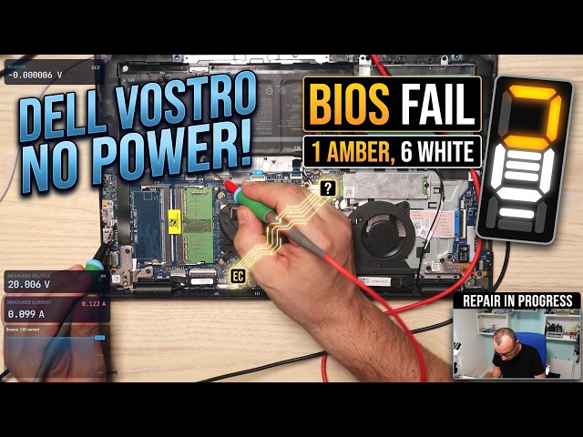Fixing a Dead Dell Vostro: 1 Amber 6 White Flash Code Repair