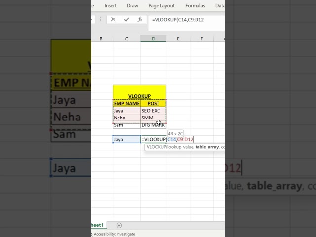 Learn VLOOKUP in 15 seconds | Most powerful formula in ms Excel #vlookup #spreadsheets #learn