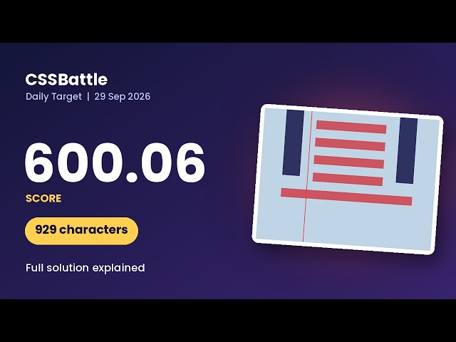CSSBattle Solution Hinglish me | Daily Target 29 Sep 2026 | Full Explanation