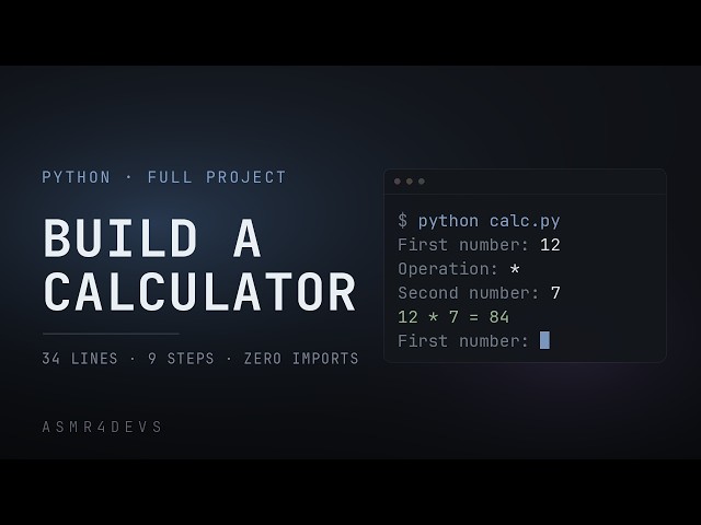 Build a Python Calculator While You Sleep · ASMR Coding (20 min)