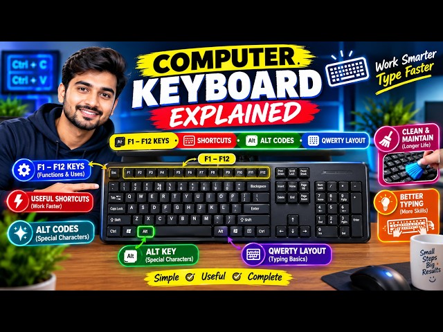 ⌨️ QWERTY keyboard layout explained🔢 F1–F12 function keys and their uses #tech #technology