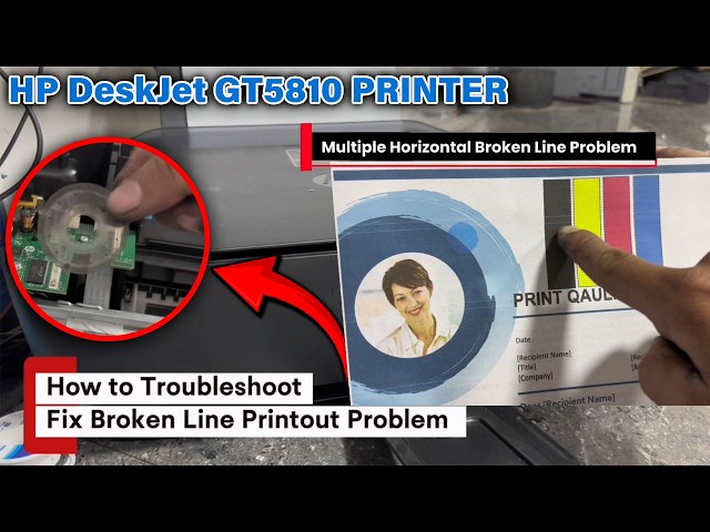 HOW TO FIX HORIZONTAL BROKEN WHITE LINE PROBLEM | HP DeskJet GT-5810 PRINTER.