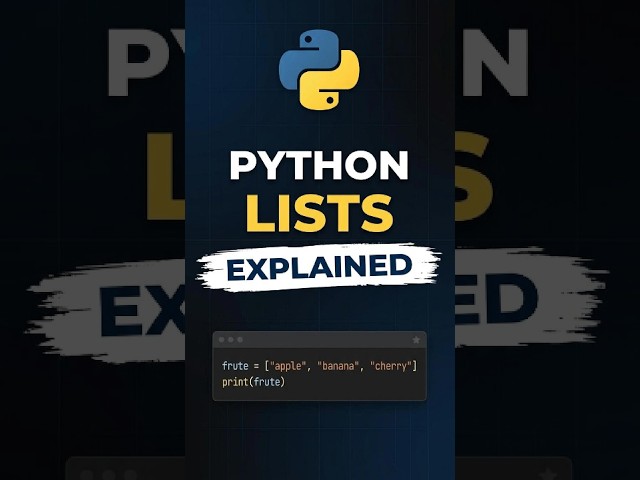 Python Lists Explained !🐍 | Python for Beginners