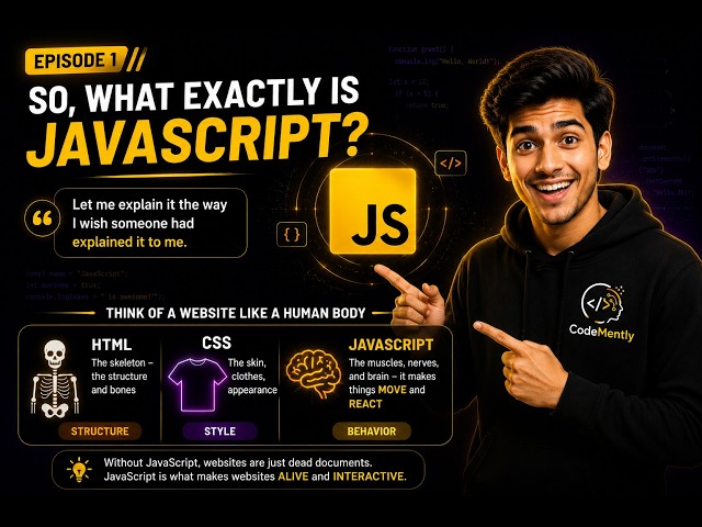 JavaScript Tutorial for Beginners | Episode 1 | Write Your First Code in 5 Minutes